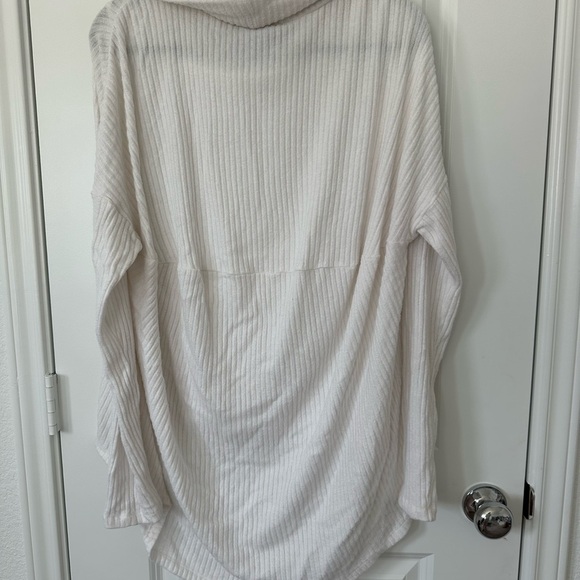 Saturday Sunday Anthropologie White Ribbed Cowl Neck Sweater - Picture 4 of 4